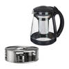 Theepot met filter/infuser inclusief warmhoudplaatje - 1,8 L - RVS - Theepotten