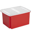 Sunware opslagbox kunststof 32 liter rood 45 x 36 x 24 cm met deksel - Opbergbox