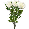 Emerald Kunstbloem roos Marleen - 3x - creme - 63 cm - decoratie bloemen - Kunstbloemen