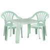 Forte Plastics Kinderstoelen 2x met tafeltje set - buiten/binnen - mintgroen - kunststof - Kinderstoelen