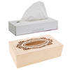 Tissuedoos/tissuebox van hout met sierlijk design 26 x 14 cm met vulling - Tissuehouders