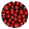 Kerstversiering set kerstballen rood 6 - 8 cm - pakket van 36x stuks - Kerstbal