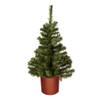 Mini kerstboom groen - in koperen kunststof pot - 60 cm - kunstboom - Kunstkerstboom