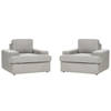 Beliani ALLA - Fauteuil-Grijs-Polyester