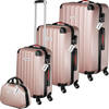 tectake® - reiskoffers - Kofferset Cleo 4-delig met bagageweger - rosegold