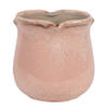 Clayre & Eef Bloempot Binnen Ø 12x12 cm Roze Keramiek Plantenpot Roze Plantenpot