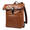 Bloomsbury Leren Rolltop 14 inch Laptop Rugtas - Unisex Rugzak - Dames en Heren - Echt Leer - Cognac