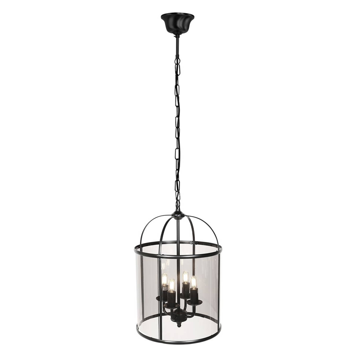 Steinhauer Pimpernel hanglamp -- smokeglas en zwart