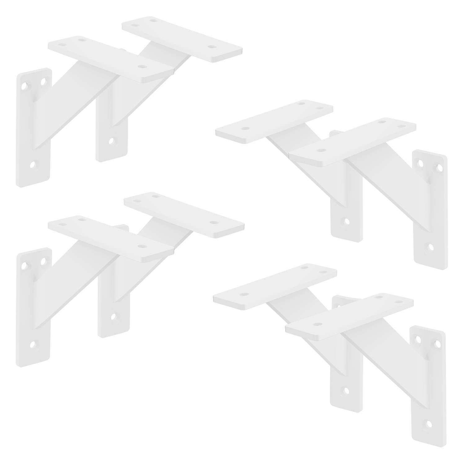 ML-Design 8 stuks Plankdrager 120x120 mm, Wit, Aluminium, Zwevende plankdrager, Plankdrager, Wanddrager voor plankdrager, Plankdrager voor wandmontage, Wandplank Wanddrager Plankdr