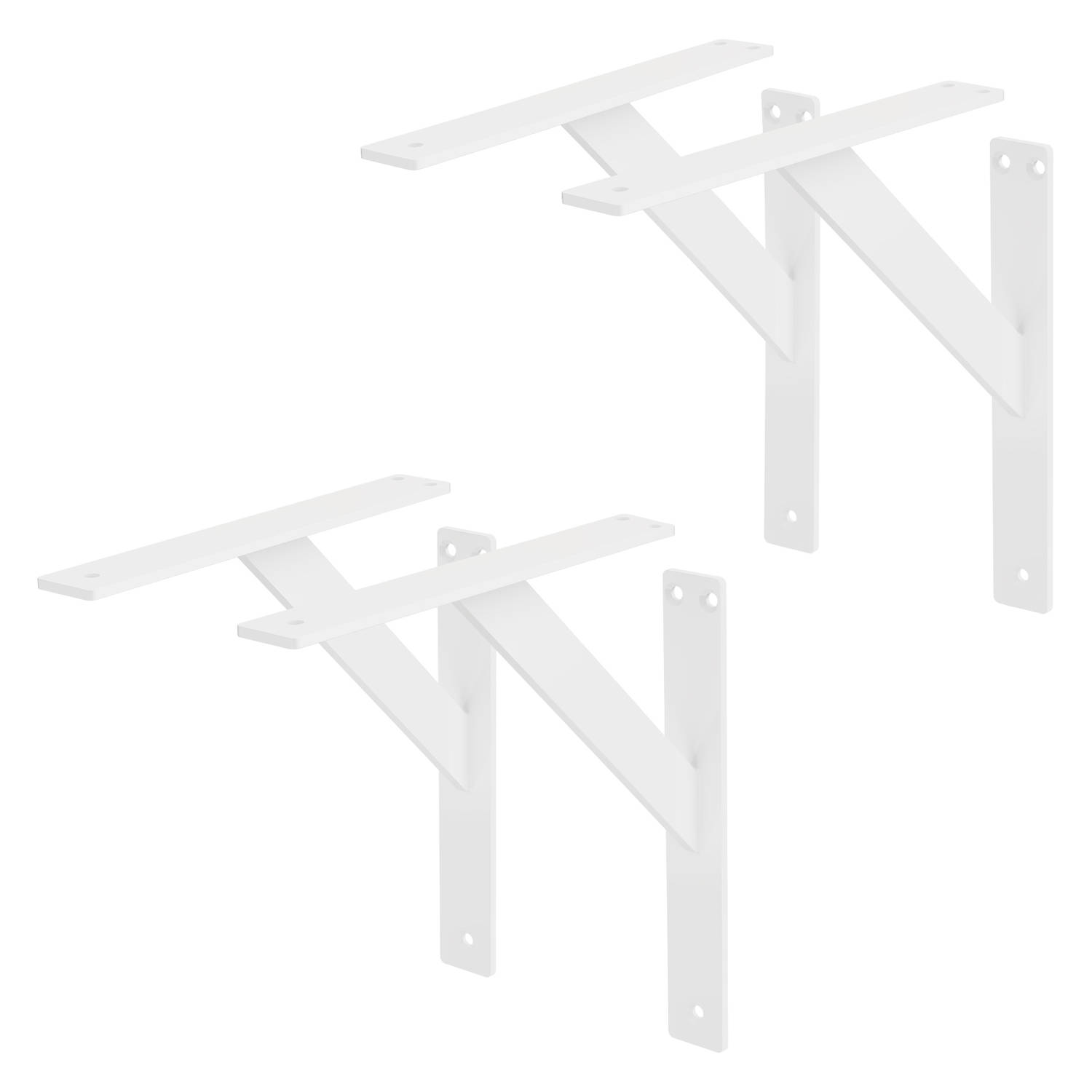 ML-Design 4 stuks plankdrager 240x240 mm, wit, aluminium, zwevende plankdrager, plankdrager, wanddrager voor plankdrager, plankdrager voor wandmontage, wandplankdrager plankdrager