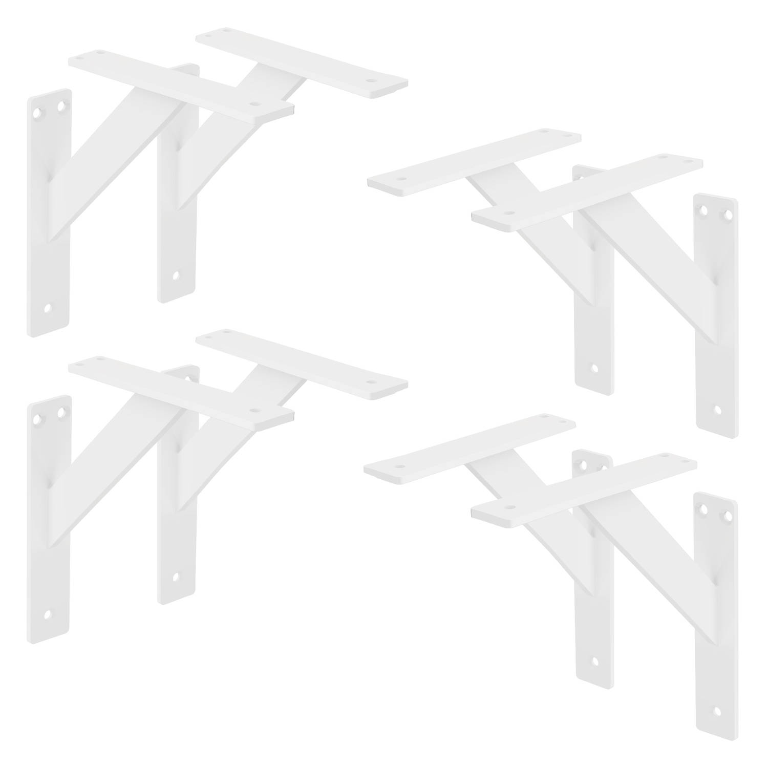 ML-Design 8 stuks plankdrager 180x180 mm, wit, aluminium, zwevende plankdrager, plankdrager, wanddrager voor plankdrager, plankdrager voor wandmontage, wandplankdrager plankdrager