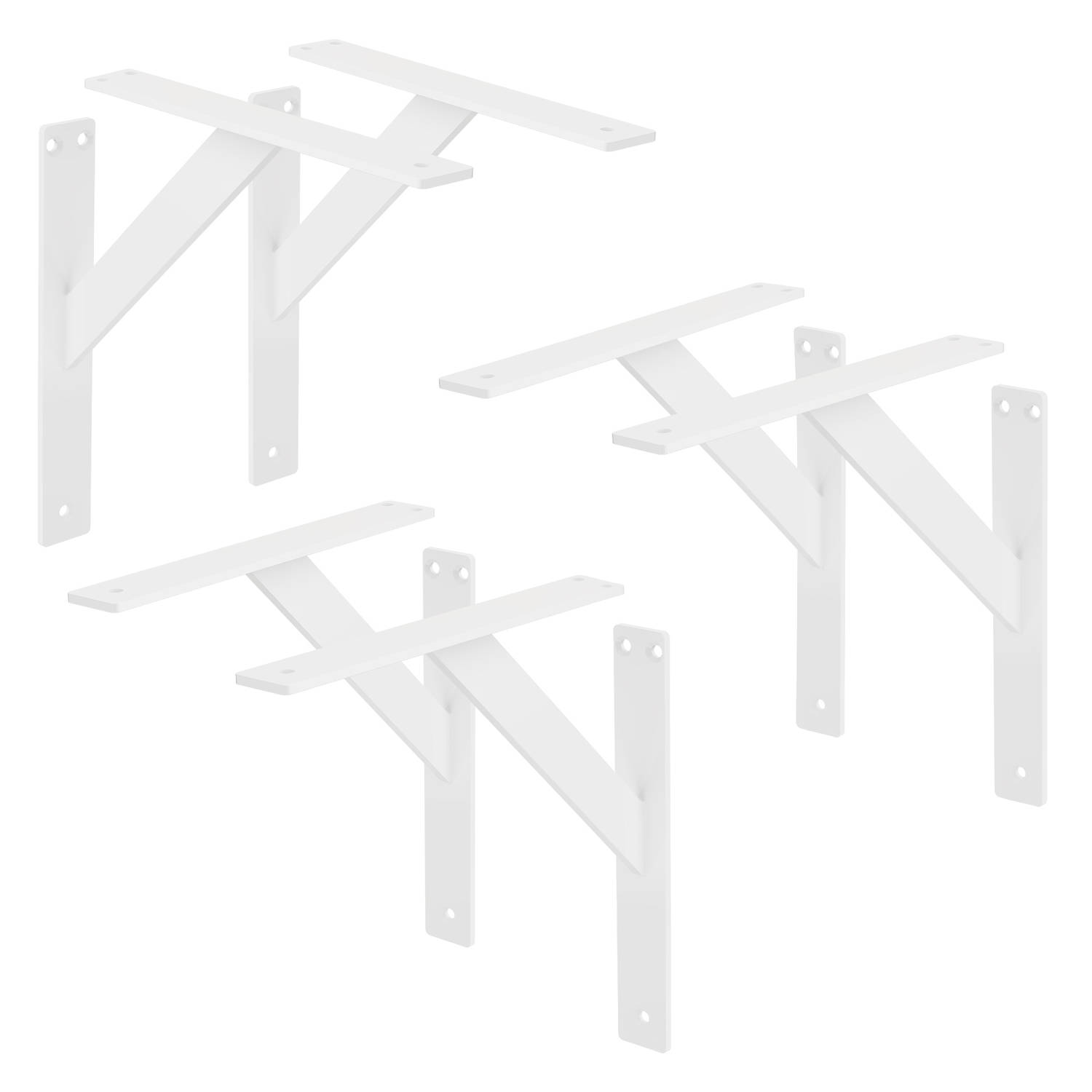 ML-Design 6 stuks plankdrager 240x240 mm, wit, aluminium, zwevende plankdrager, plankdrager, wanddrager voor plankdrager, plankdrager voor wandmontage, wandplankdrager plankdrager