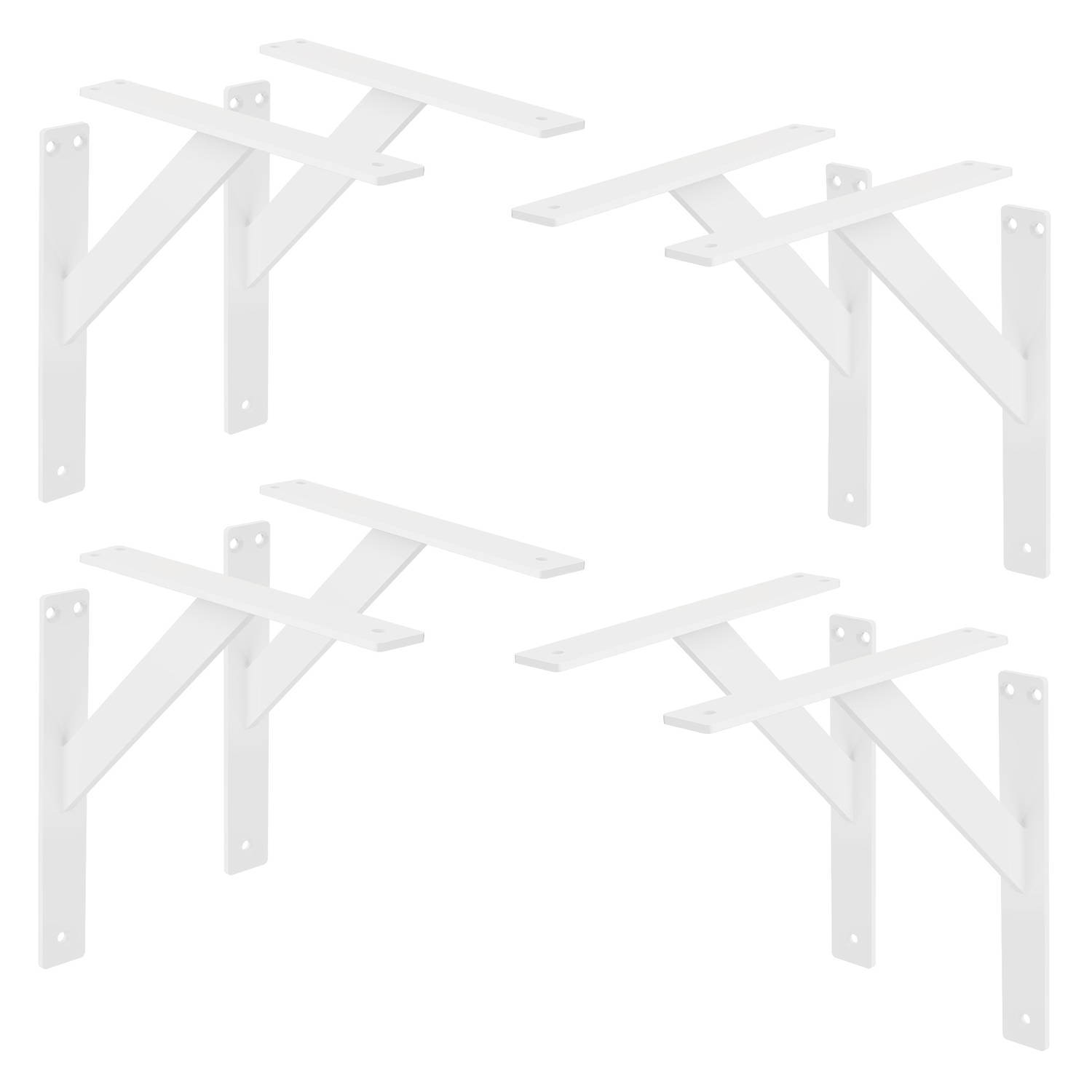 ML-Design 8 stuks plankdrager 240x240 mm, wit, aluminium, zwevende plankdrager, plankdrager, wanddrager voor plankdrager, plankdrager voor wandmontage, wandplankdrager plankdrager