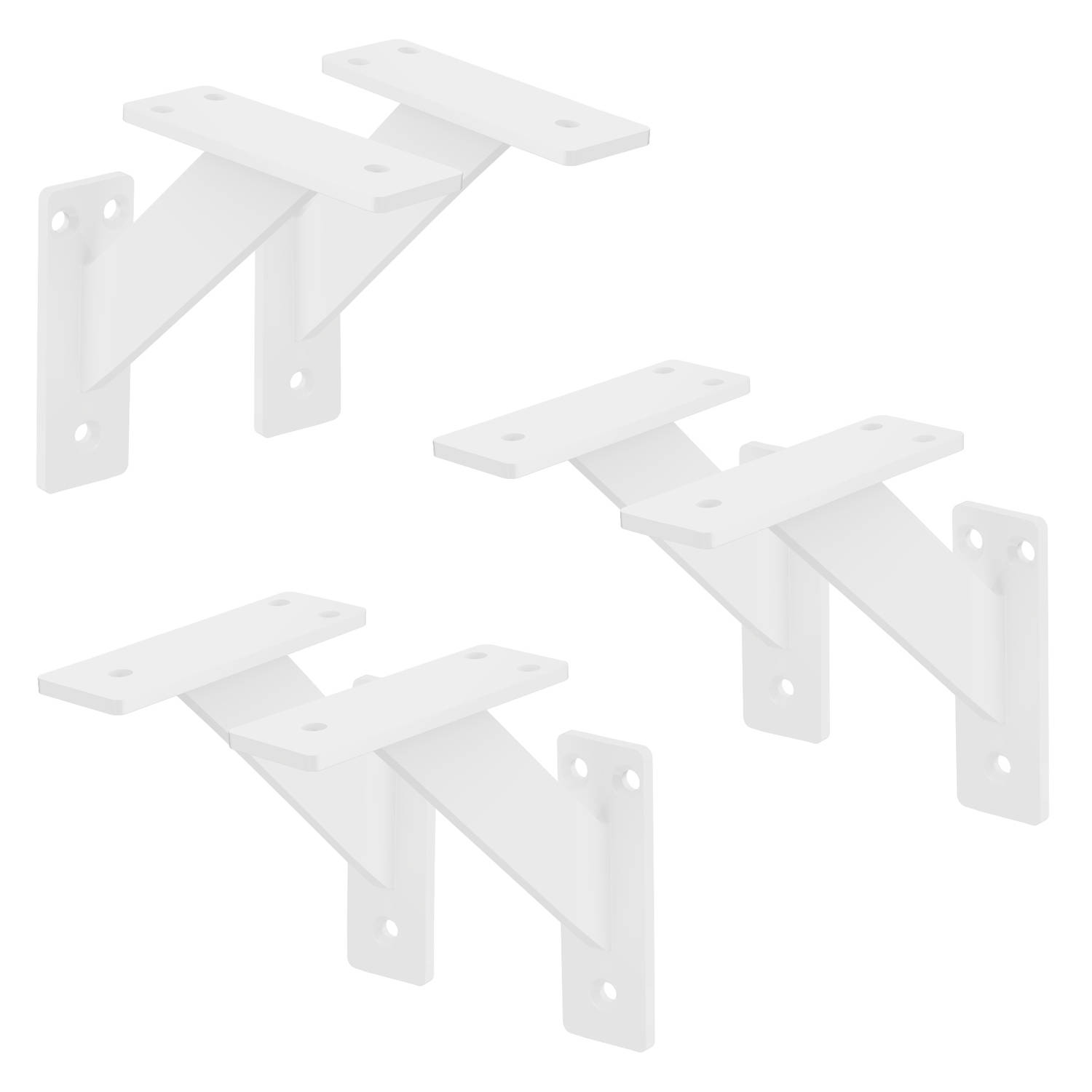 ML-Design 6 stuks Plankdrager 120x120 mm, Wit, Aluminium, Zwevende plankdrager, Plankdrager, Wanddrager voor plankdrager, Plankdrager voor wandmontage, Wandplank Wanddrager Plankdr