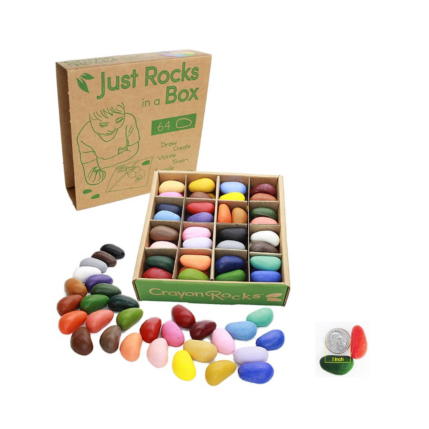Crayon Rocks waskrijtjes doos van 2 x 32 kleuren