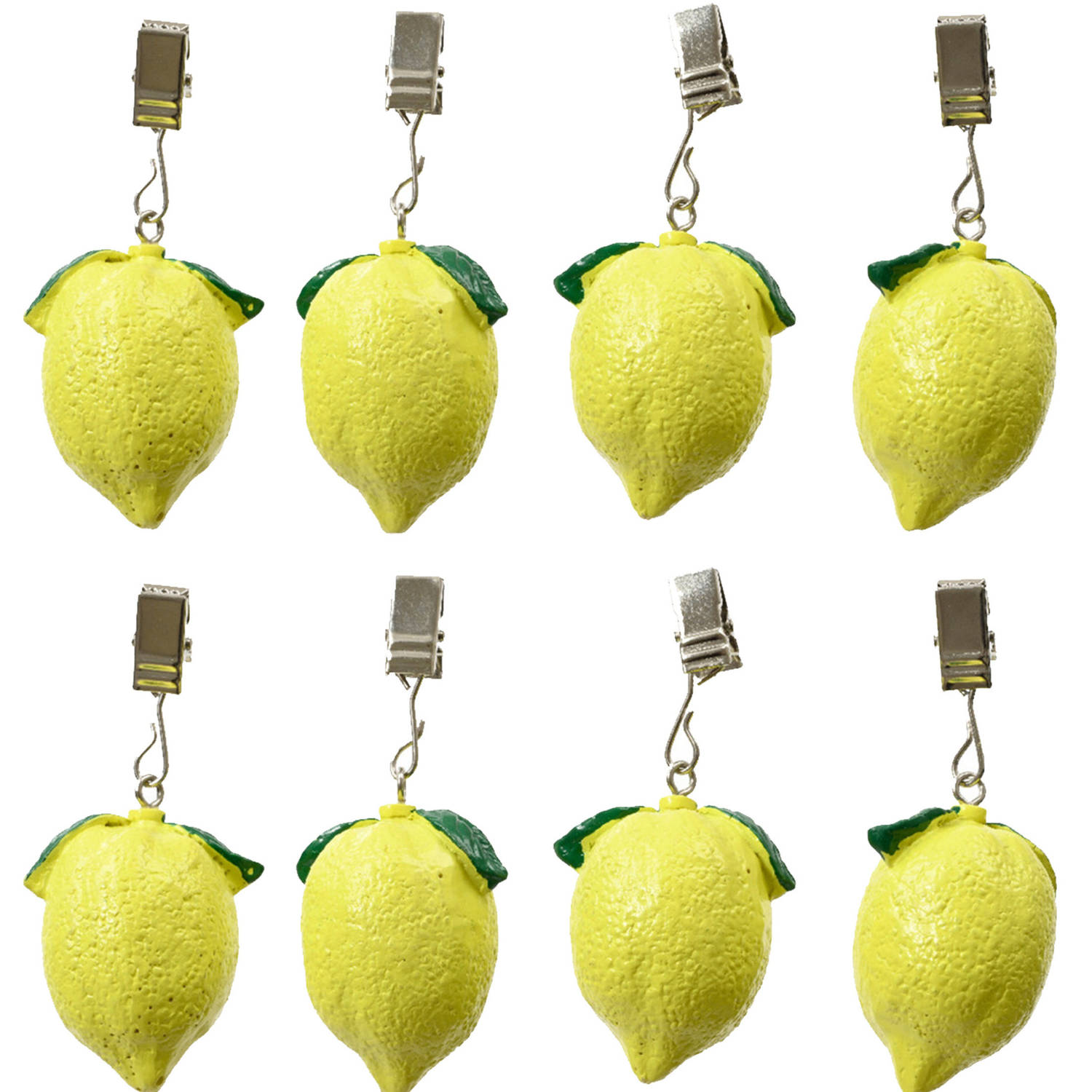 Decoris tafelkleedgewichten 8x citroen ijzer geel Tafelkleedgewichten