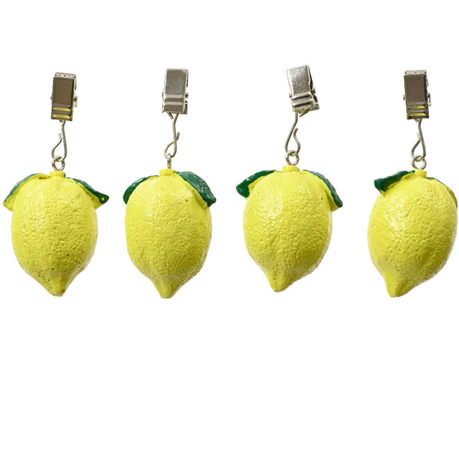 Decoris tafelkleedgewichten 4x citroen ijzer geel Tafelkleedgewichten