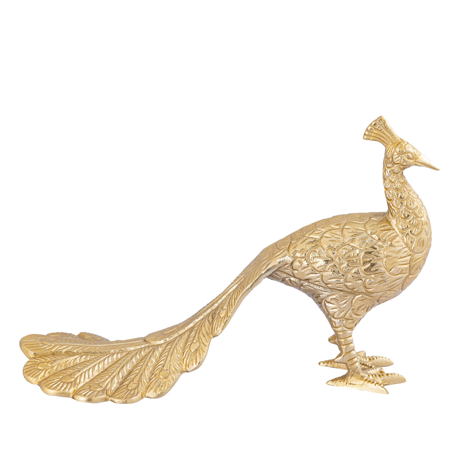 PTMD Sumeer Gold casted alu peacock statue L