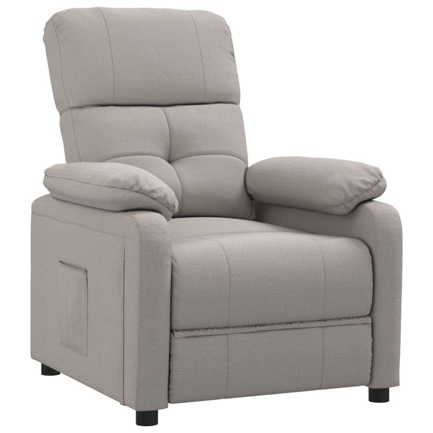 vidaXL Fauteuil verstelbaar stof taupe