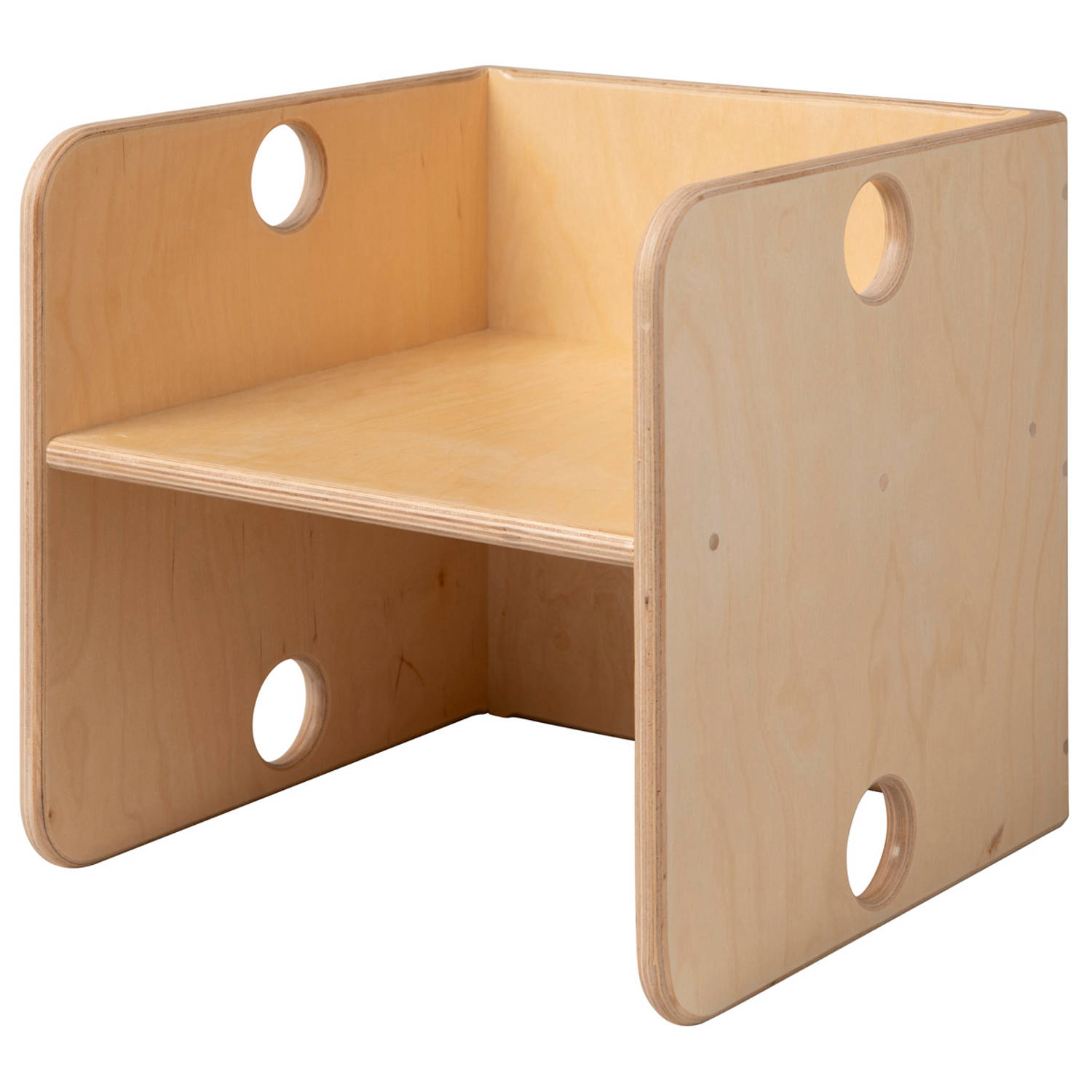 Van Dijk Toys kubusstoel voor kleuters 34 cm blank