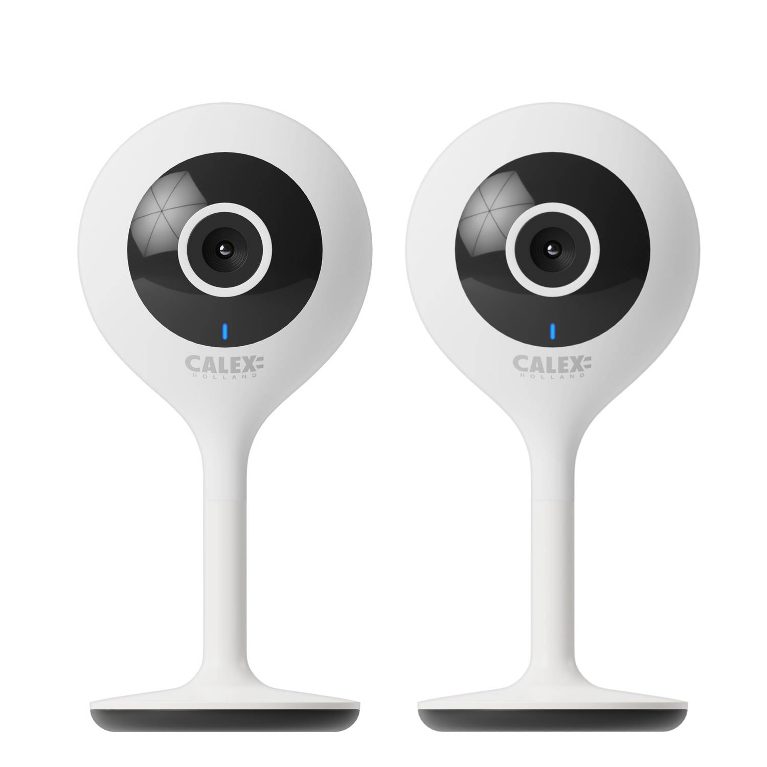 Calex Smart Mini Indoor Camera Set van 2 stuks Wifi Camera Full HD met Nachtzicht Camera Beveiliging