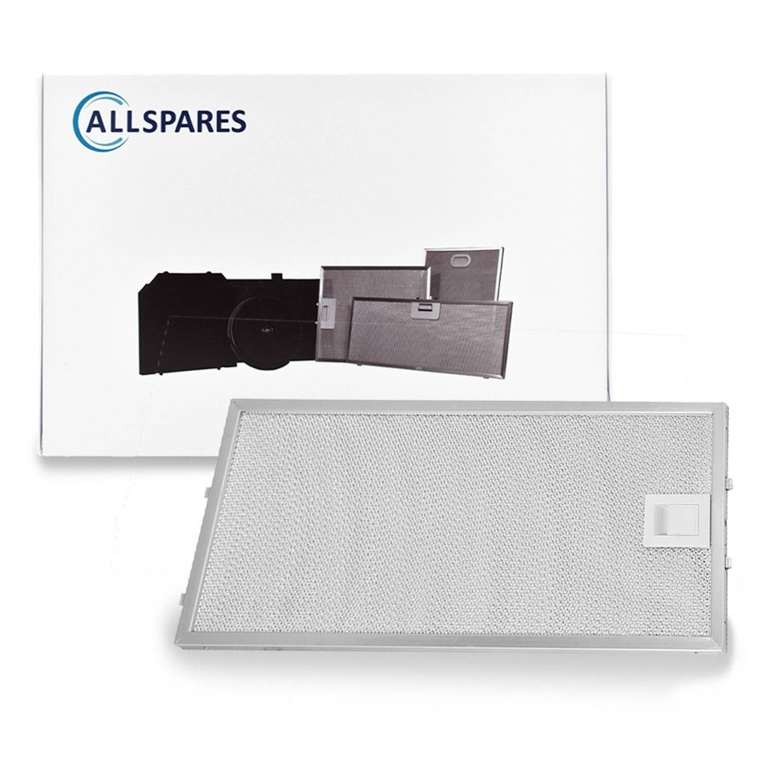 AllSpares Metaalfilter voor afzuigkappen geschikt voor Bosch Siemens Neff 00435204-435204 (350x165x5