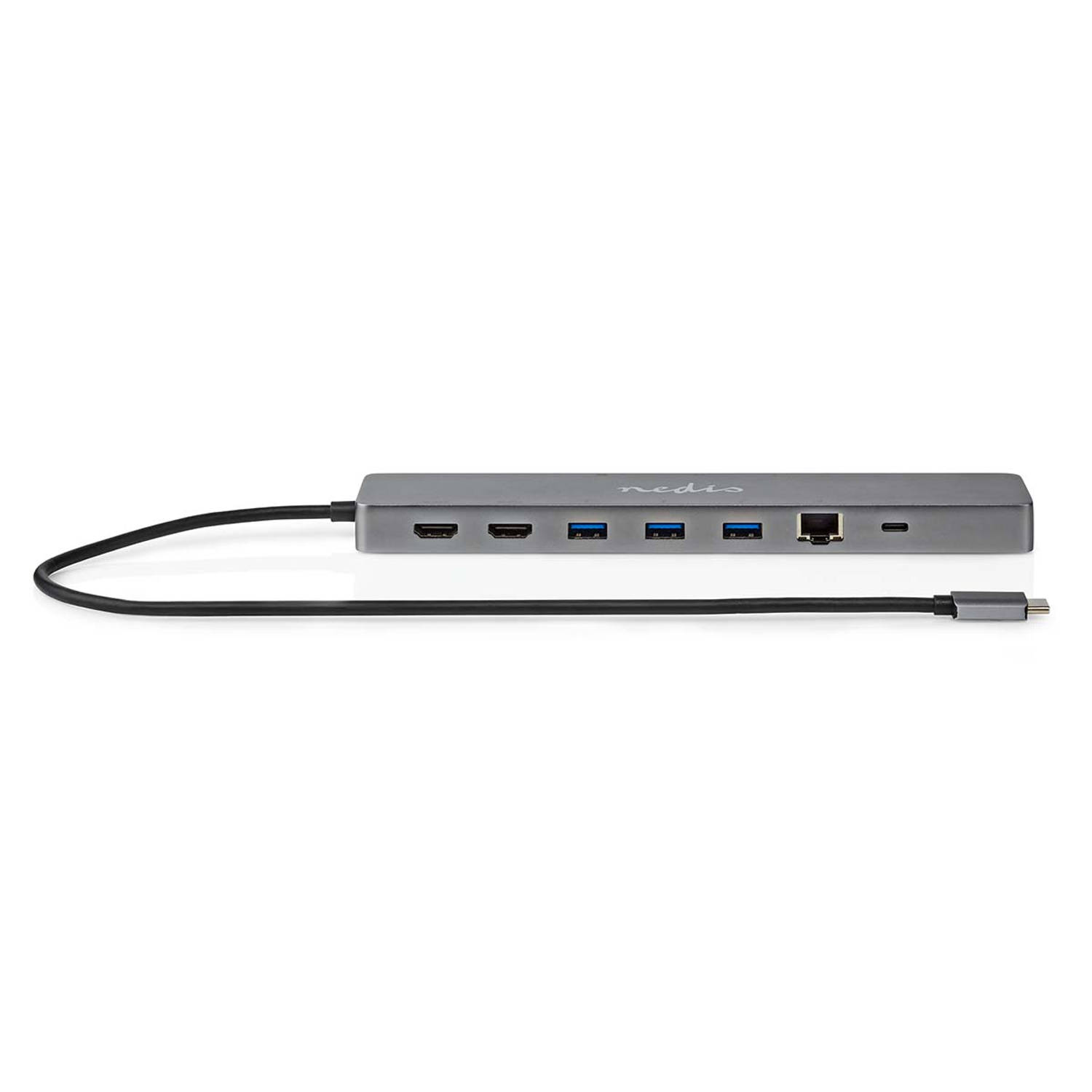 Nedis USB Multi-Port Adapter | USB 3.2 Gen 1 | USB-C Male | Micro SD-RJ45 Female-SD-2x HDMI-2x USB-C