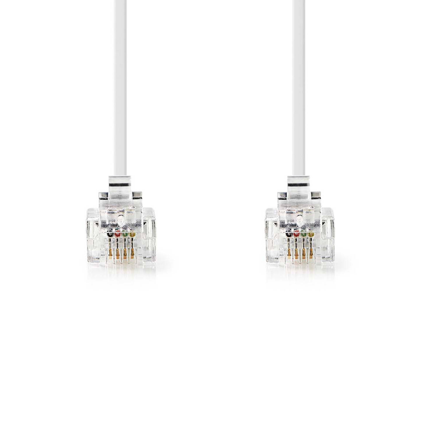 Nedis Telecomkabel | RJ11 Male | RJ11 Male | 10.0 m | Kabel design: Plat | Connectorplating: Goud Ve