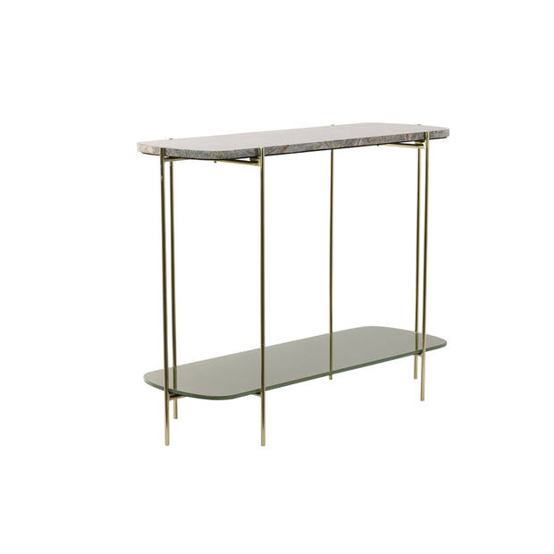 Light&living Side table 103x37x80 cm BESUT marmer groen+glas-goud