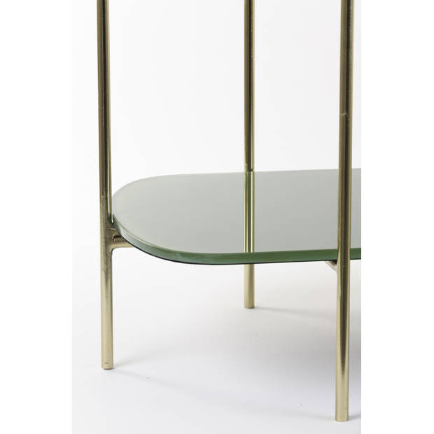 Light&living Side table 103x37x80 cm BESUT marmer groen+glas-goud