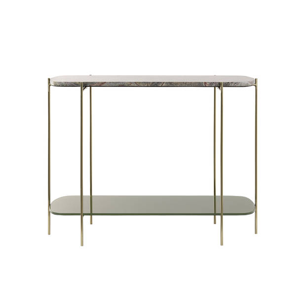 Light&living Side table 103x37x80 cm BESUT marmer groen+glas-goud