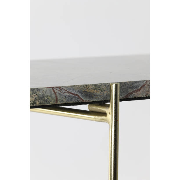 Light&living Side table 103x37x80 cm BESUT marmer groen+glas-goud