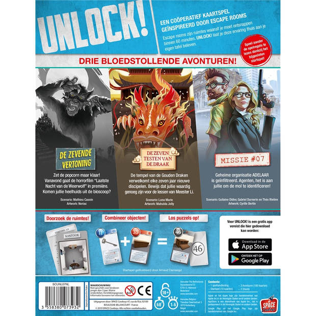 Asmodee Unlock 7 Epische avonturen Escape Room Spel