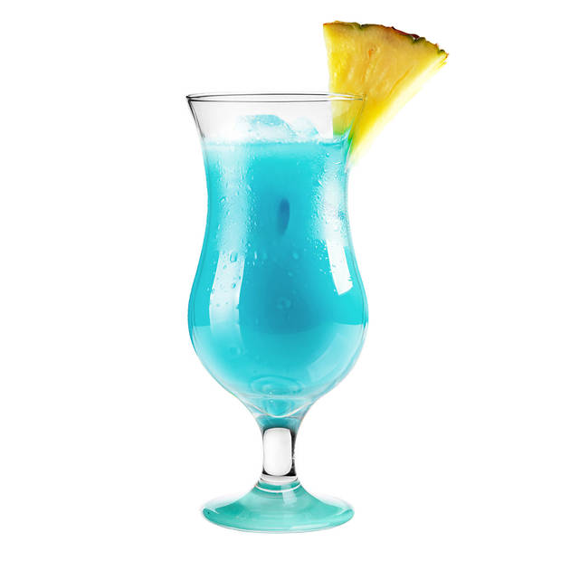 Glasmark Cocktail glazen - 6x - 420 ml - turquoise - glas - pina colada glazen - Cocktailglazen