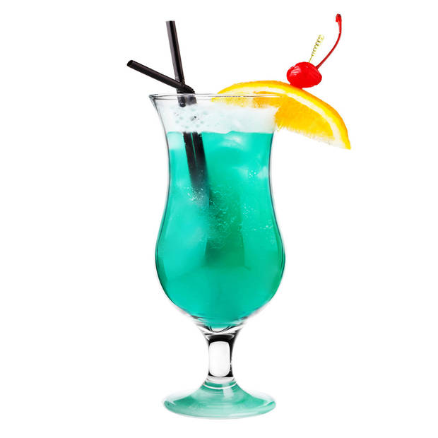 Glasmark Cocktail glazen - 6x - 420 ml - turquoise - glas - pina colada glazen - Cocktailglazen