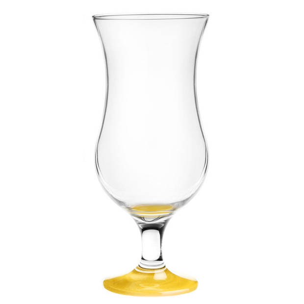 Glasmark Cocktail glazen - 6x - 420 ml - geel - glas - pina colada glazen - Cocktailglazen
