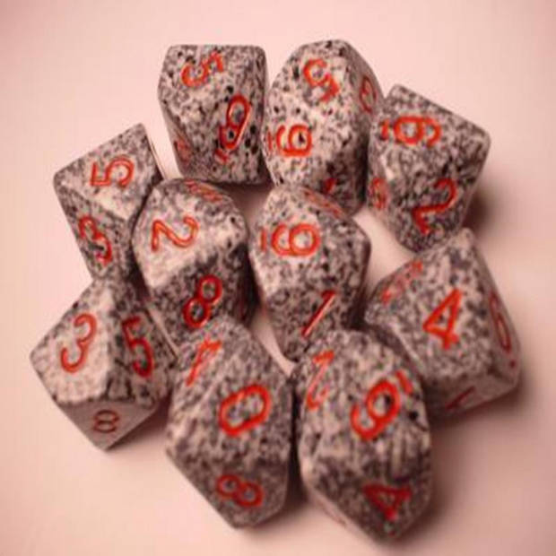 Chessex Graniet Gespikkeld D10 Dobbelsteen Set (10 stuks)