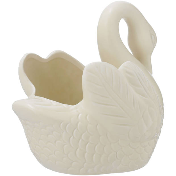 Blokker bloempot Swan - 29x20x24,5cm - creme