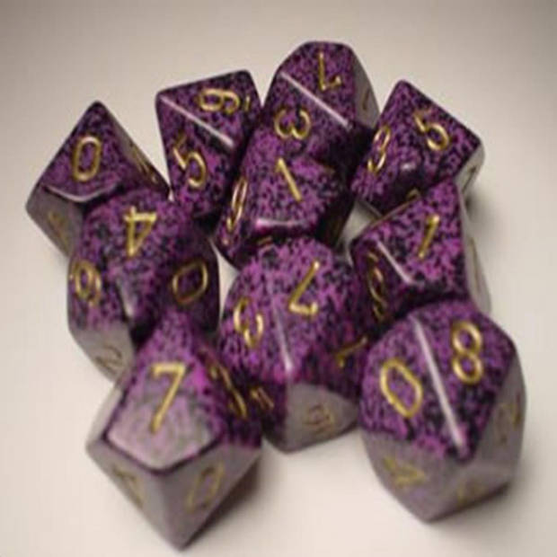 Chessex Hurricane Gespikkelde D10 Dobbelsteenset (10 stuks)