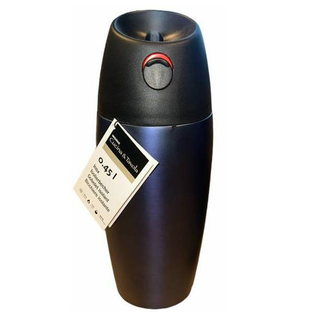 Premium RVS Koffiebeker Met Vacuumisolatie - To Go - Thermosbeker Reisbeker Push & Drink - 300ml - Blauw