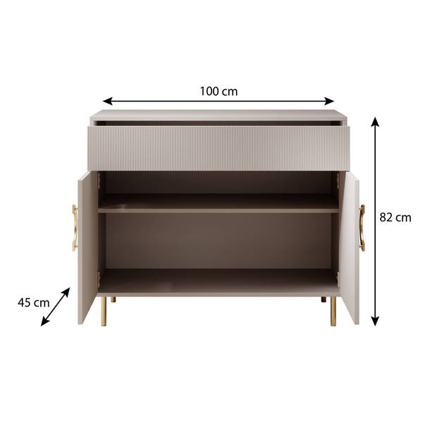 Meubella Dressoir Nyna - Beige - 100 cm