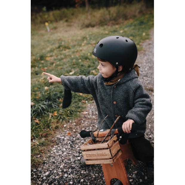 Kinderfeets kinderhelm voor op de fiets / fietshelm voor kinderen - mat zwart