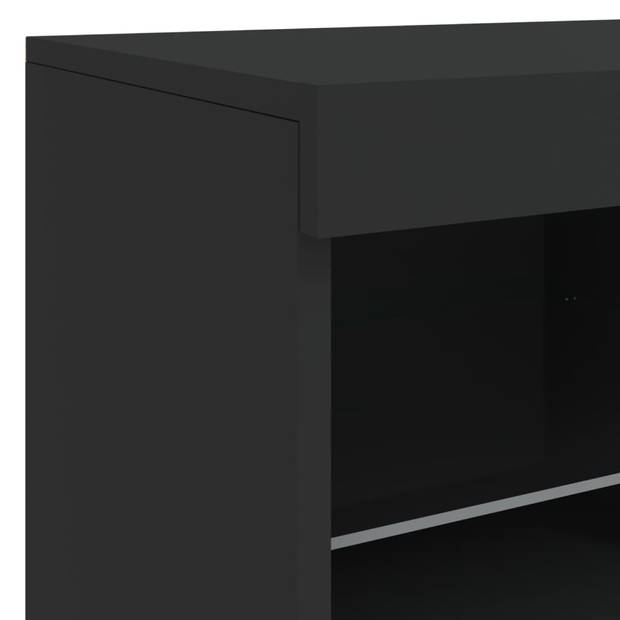 vidaXL Dressoir met LED-verlichting 81x37x67 cm zwart