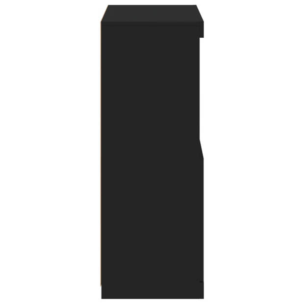 vidaXL Dressoir met LED-verlichting 60,5x37x100 cm zwart