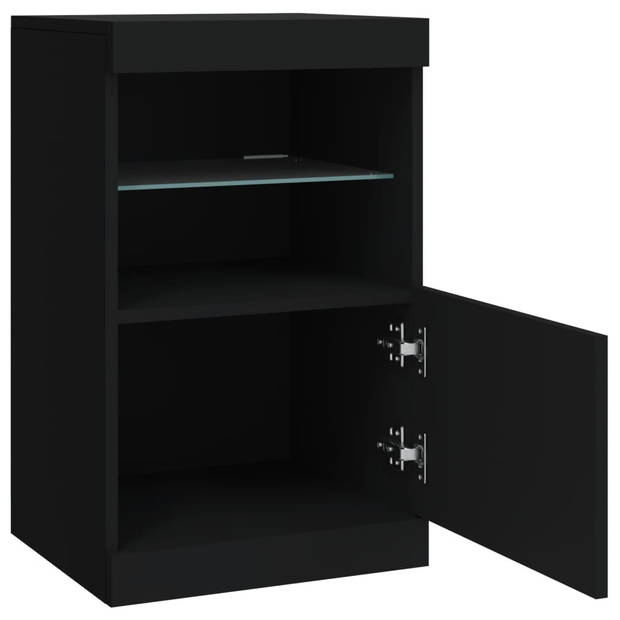 vidaXL Dressoir met LED-verlichting 41x37x67 cm zwart