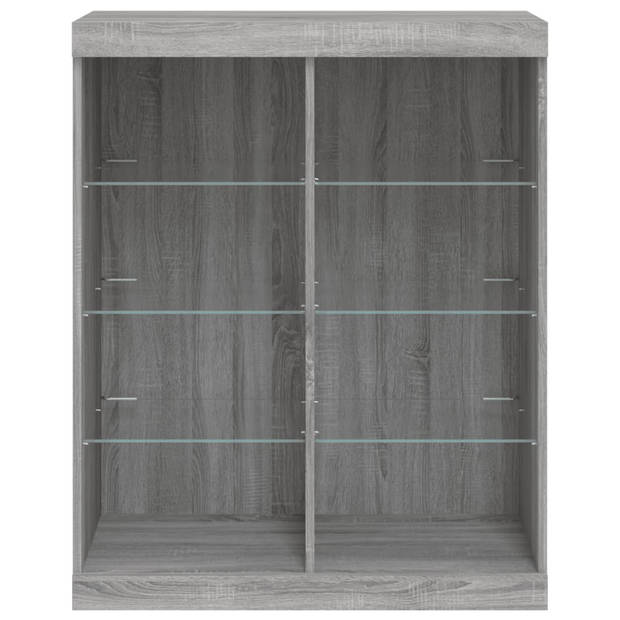 vidaXL Dressoir met LED-verlichting 81x37x100 cm grijs sonoma eiken