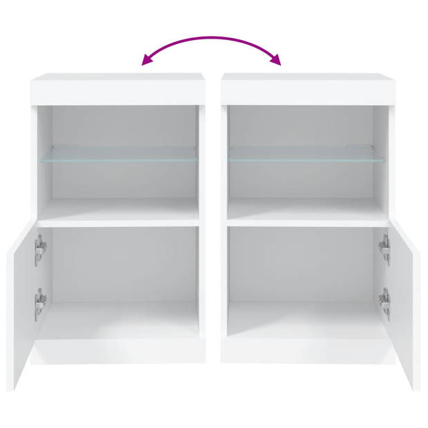 vidaXL Dressoir met LED-verlichting 41x37x67 cm wit