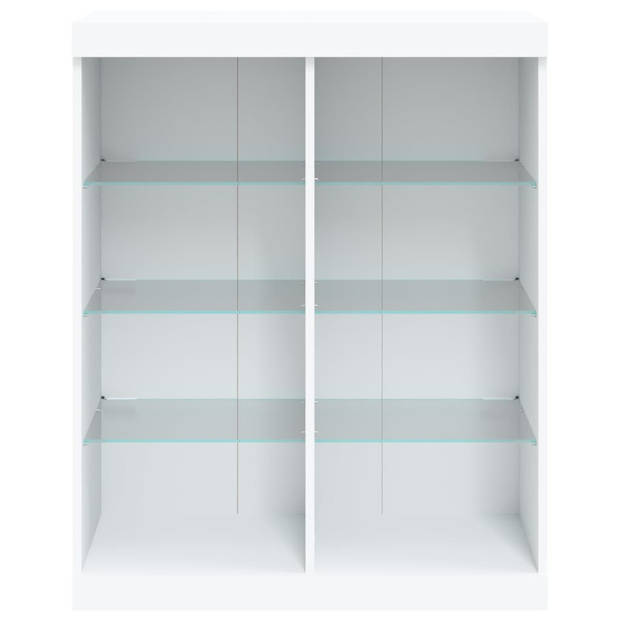 vidaXL Dressoir met LED-verlichting 81x37x100 cm wit