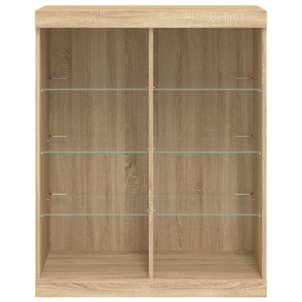 vidaXL Dressoir met LED-verlichting 81x37x100 cm sonoma eikenkleurig