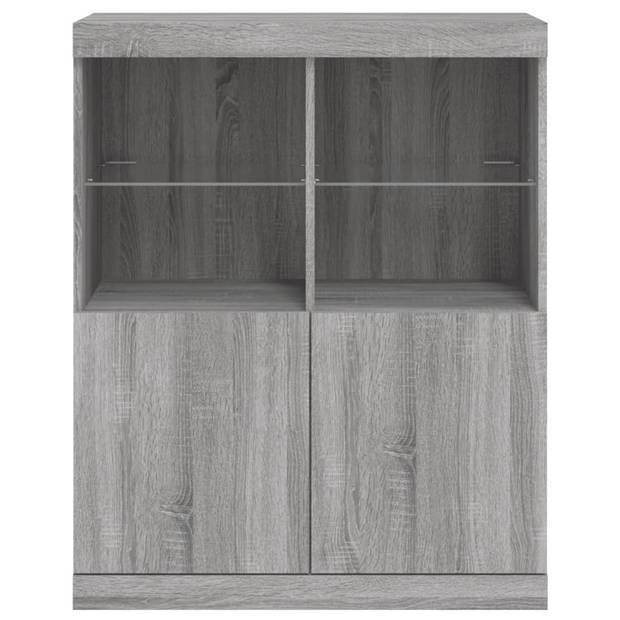 vidaXL Dressoir met LED-verlichting 81x37x100 cm grijs sonoma eiken